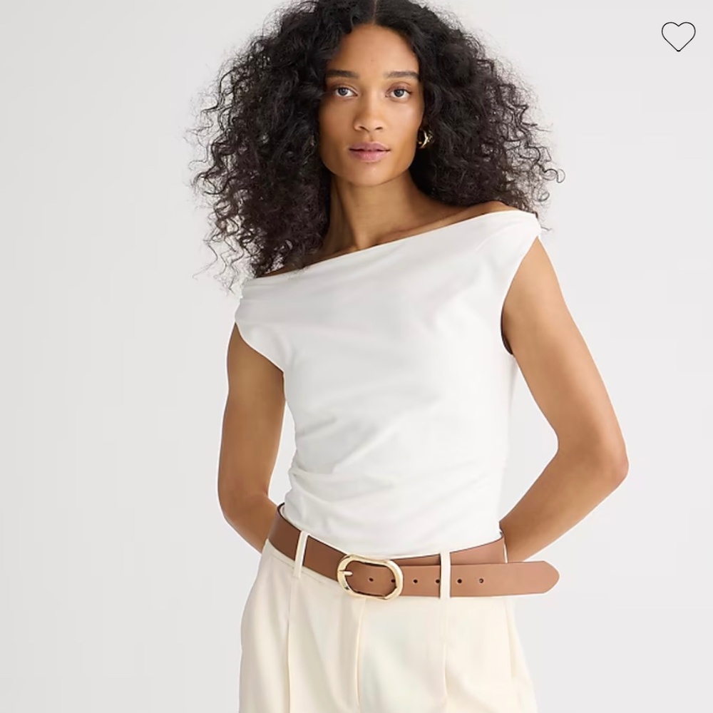 J Crew Off the shoulder tank top in stretch cotton blend